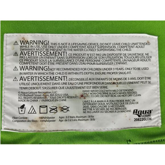 AQUA LEISURE SWIM SCHOOL MAKE A SPLASH BLUE/GREEN SWIM VEST AGES 3-5 MAX 38LBS - Picture 6 of 7